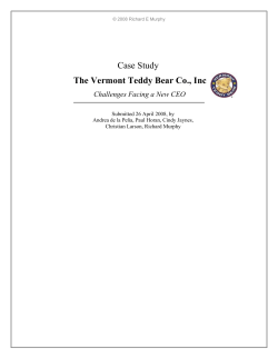 Case Study The Vermont Teddy Bear Co., Inc