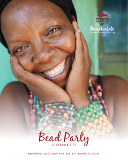 Bead Party 2013 PRICE LIST