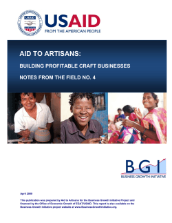 AID TO ARTISANS:  BUILDING PROFITABLE CRAFT BUSINESSES