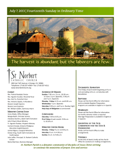July 7, 2013 | Fourteenth Sunday in Ordinary Time