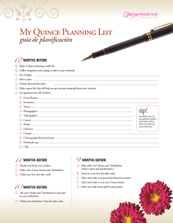 12 My Quince Planning List guía de planifi cación