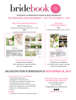 bride book FOR WEDDINGS FROM NOVEMBER 1, 2013 TO OCTOBER 31, 2014