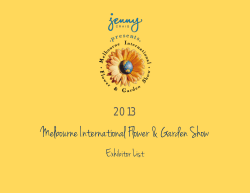 Melbourne International Flower &amp; Garden Show 2013 Exhibitor List