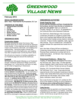 Greenwood Village News February 2012 GVCA CALENDAR DATES