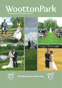 WoottonPark Wedding Information Pack Events and Business Centre