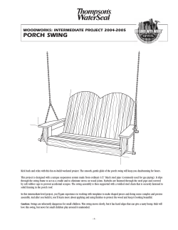 PORCH SWING WOODWORKS: INTERMEDIATE PROJECT 2004-2005