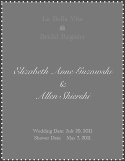 Elizabeth Anne Guzowski &amp; Allen Skierski La Bella Vita