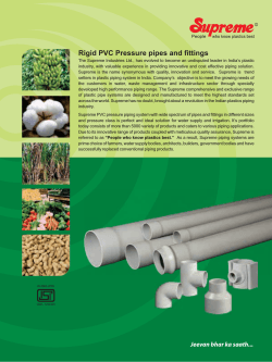 Rigid PVC Pressure pipes and fittings