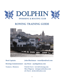 Dolphin Rowing Training Guide  Swimming &amp; Boating Club