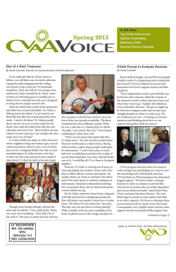 Spring 2013 One of a Kind Treasures CVAA Forced to Evaluate Services