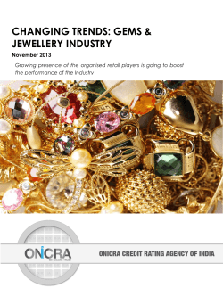 CHANGING TRENDS: GEMS &amp; JEWELLERY INDUSTRY November 2013