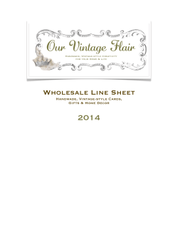 2014 Wholesale Line Sheet Handmade, Vintage-style Cards, Gifts &amp; Home Decor