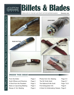 ers Guild h Carolina Custom Knifemak INSIDE THIS ISSUE January 2012