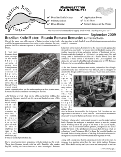 September 2009 Brazilian Knife Maker: Ricardo Romano Bernardes