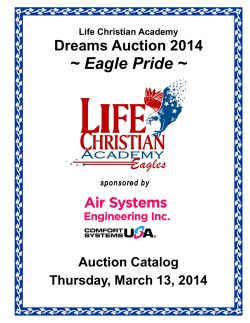 ~ Eagle Pride ~ Dreams Auction 2014  Auction Catalog