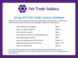 Spring 2014 Fair Trade Judaica Catalogue