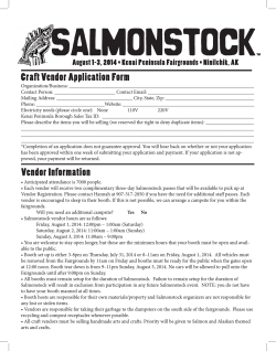 SALMONSTOCK Craft Vendor Application Form