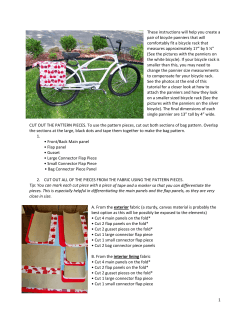 These instructions will help you create a  pair of bicycle panniers that will  comfortably fit a bicycle rack that 
