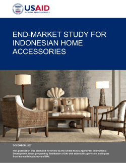 END-MARKET STUDY FOR INDONESIAN HOME ACCESSORIES
