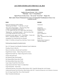 AUCTION ITEMS LIST FOR MAY 10, 2014