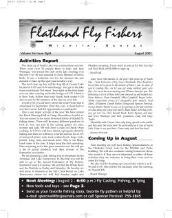 Activities Report Volume Six Issue Eight August 2001