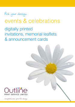 Outline events &amp; celebrations digitally printed invitations, memorial leaflets