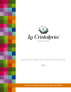 www.lacristaleria.com › INSTALLATION GUIDE, RECOMMENDATIONS AND FAQ 2013