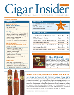 Cigar Insider 93 IN THIS ISSUE:
