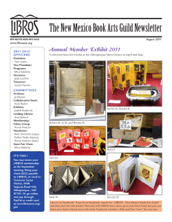 The New Mexico Book Arts Guild Newsletter Annual Member Exhibit 2011 2011-2012