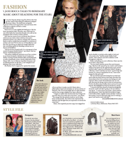i Fashion  JANE ROCCA TALKS TO ROSEMARY