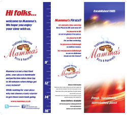 Hi folks... Mamma's Firsts!! welcome to Mamma’s.