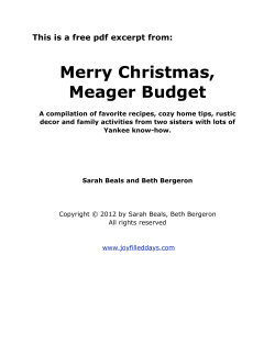 Merry Christmas, Meager Budget This is a free pdf excerpt from: