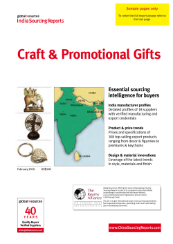 Craft &amp; Promotional Gifts Essential sourcing intelligence for buyers