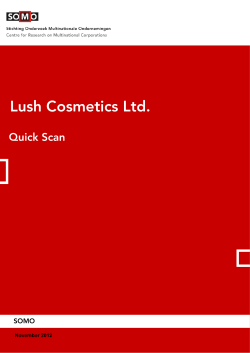 Lush Cosmetics Ltd. Quick Scan SOMO