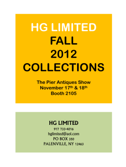 HG LIMITED FALL 2012 COLLECTIONS