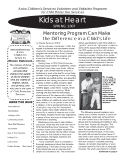 Kids at Heart Mentoring Program Can Make SPRING  2007