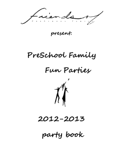PreSchool Family Fun Parties 2012-2013 party book