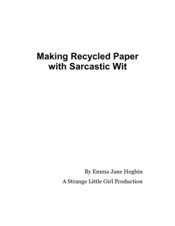 Making Recycled Paper with Sarcastic Wit By Emma Jane Hogbin