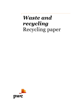 Waste and recycling Recycling paper