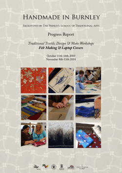 Handmade in Burnley Progress Report Traditional Textile, Design &amp; Make Workshops