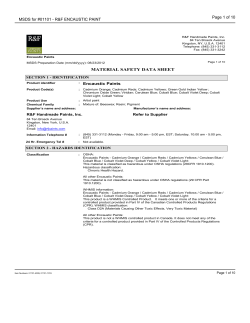 Page 1 of 10 MSDS for #01101 - R&amp;F ENCAUSTIC PAINT
