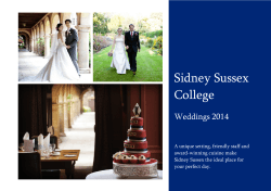 Sidney Sussex College Weddings 2014