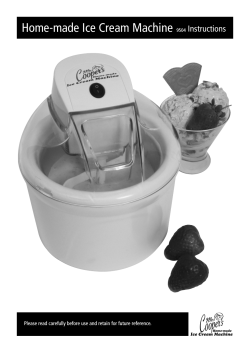 Home-made Ice Cream Machine Instructions 9504