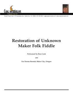 Restoration of Unknown Maker Folk Fiddle Performed by Ron Cook