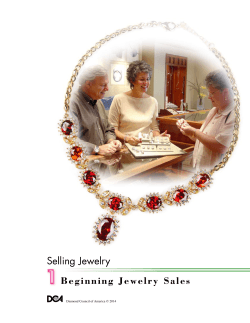 Beginning Jewelry Sales Selling Jewelry Diamond Council of America © 2014