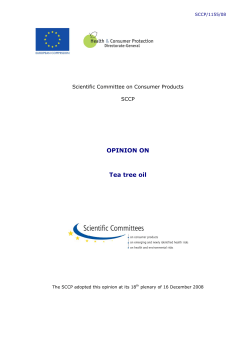 OPINION ON  Tea tree oil Scientific Committee on Consumer Products