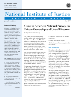 National Institute of Justice Guns in America: National Survey on