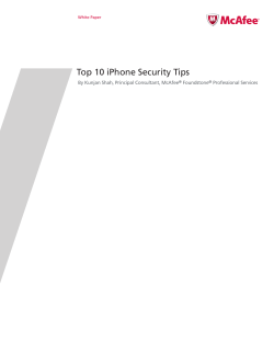 Top 10 iPhone Security Tips By Kunjan Shah, Principal Consultant, McAfee Foundstone