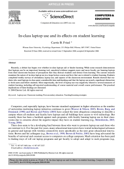 Vects on student learning In-class laptop use and its e