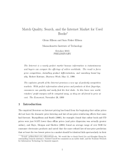 Match Quality, Search, and the Internet Market for Used Books ∗